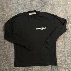 Essentials fear of God Black oversized Graphic Long Sleeve Tee